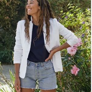 Frank & Eileen Dublin White Cotton Blazer, Medium